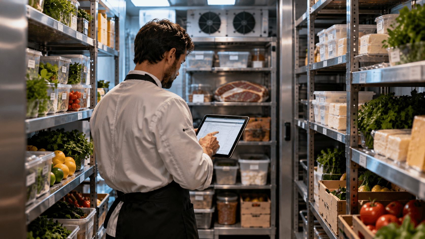 Control de inventario y stock en la cámara frigorífica de un restaurante